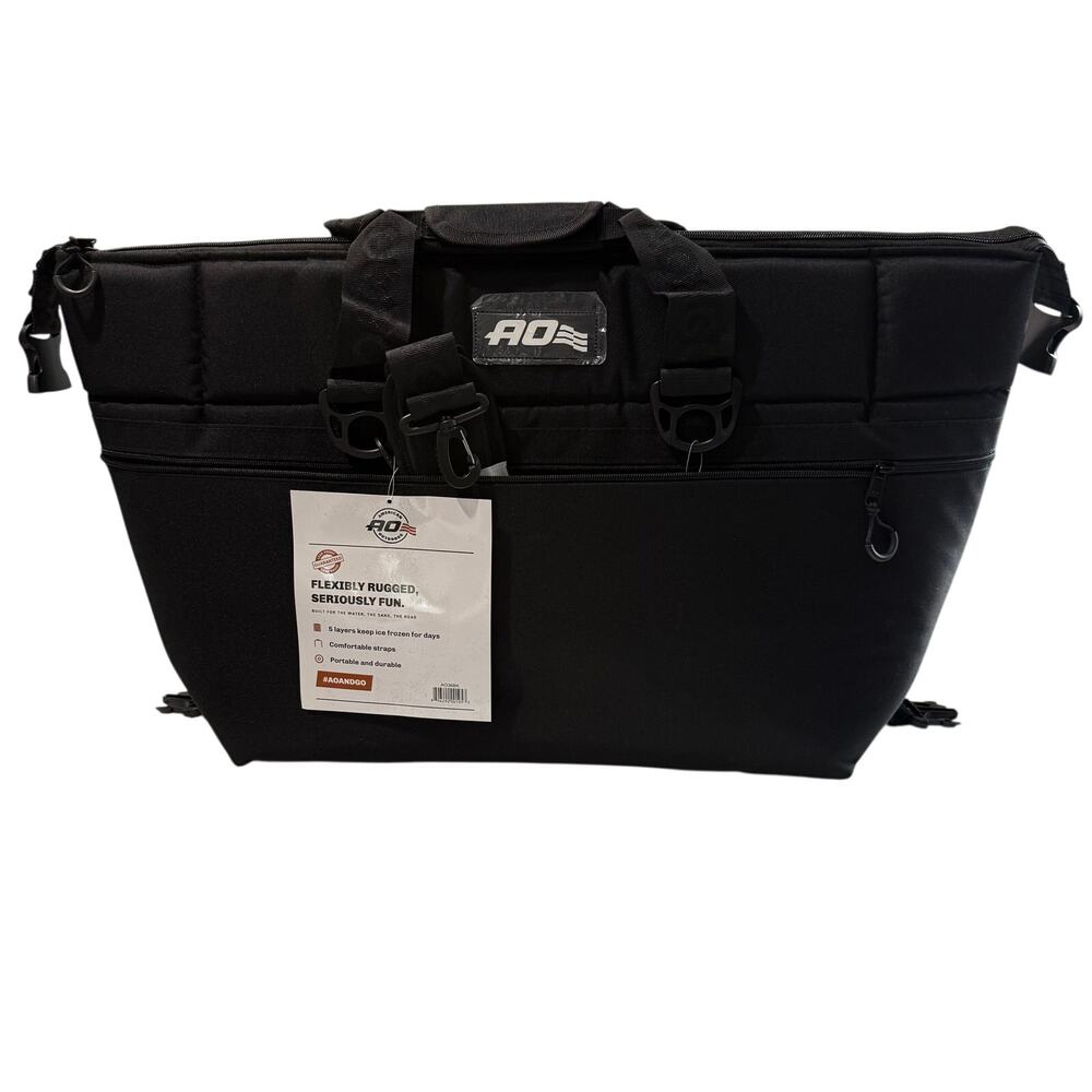AO Coolers Original Canvas Series 36 Can Soft Cooler Black AO36BK Leakproof NWT